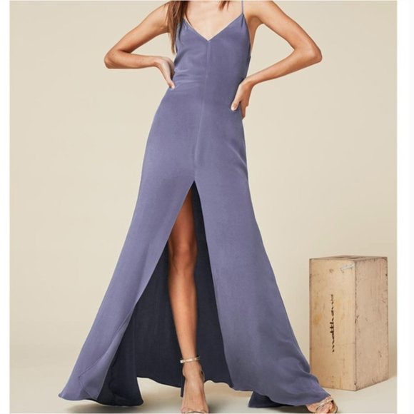 Reformation Cabot Front Slit Dress In Natural BNWT XS - Picture 3 of 8